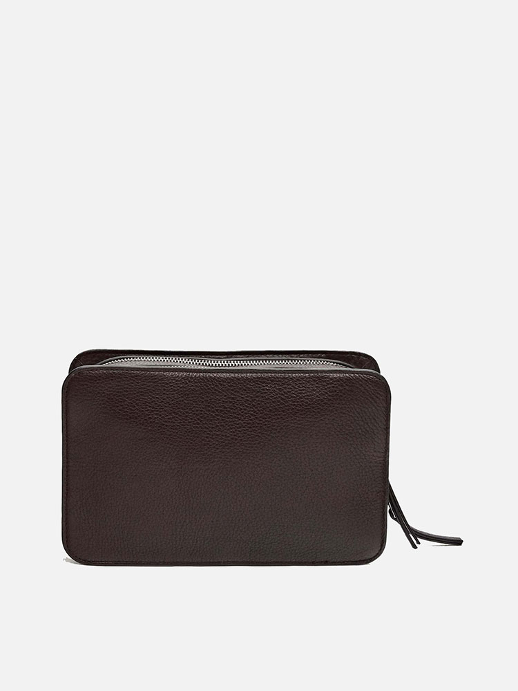 Brown leather wallet in box style