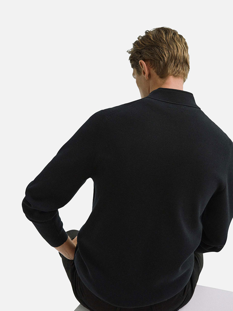 Zipped cotton cardigan