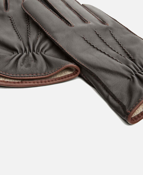 Leather, wool and cashmere gloves