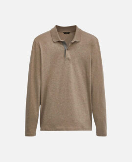 Brown puffer polo shirt