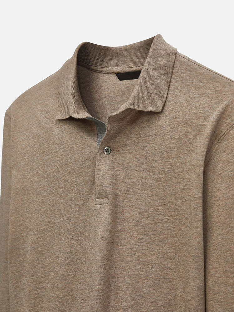 Brown puffer polo shirt
