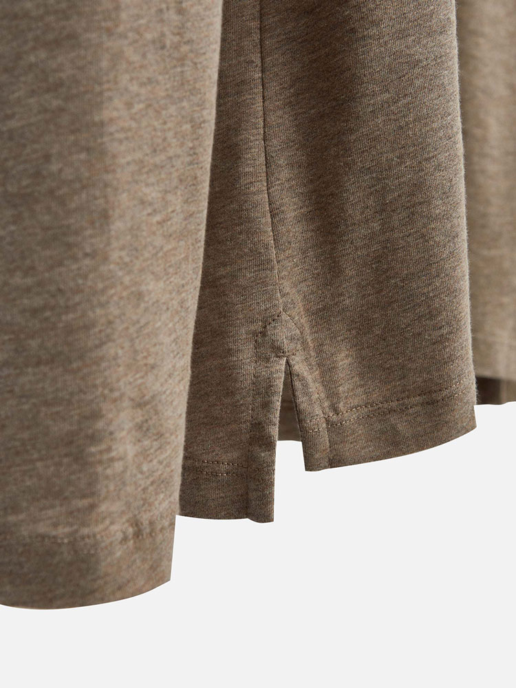 Brown puffer polo shirt