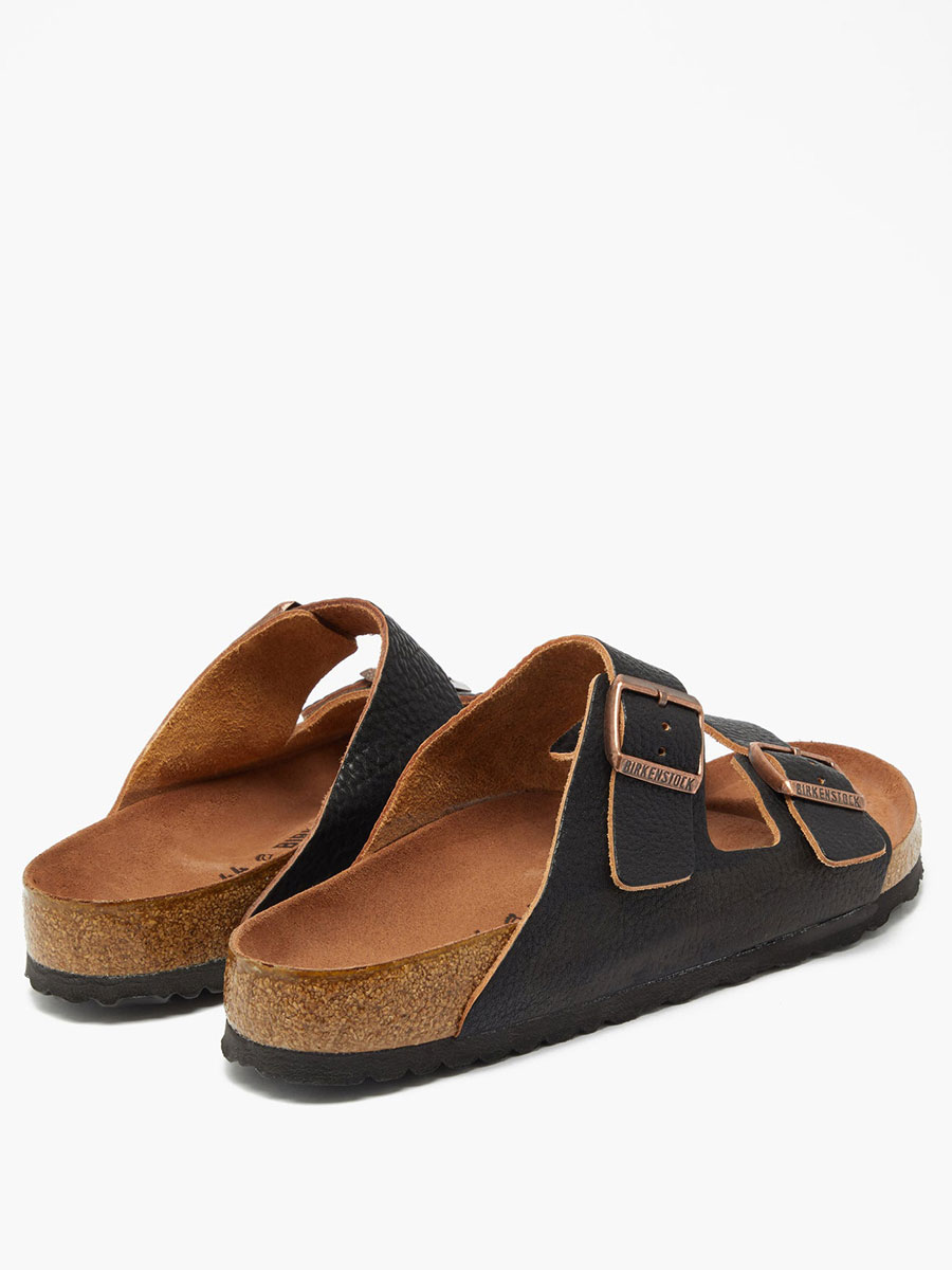 Wood & Leather grainy sandals