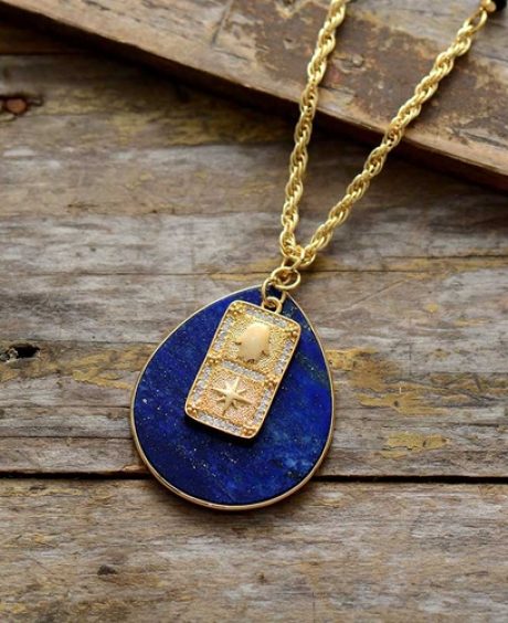 Lapis Lazuli Spiritual Teardrop Necklace