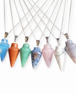 Natural Crystal Necklace 925S curb Chain Multiple Gemstones