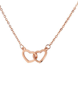 Double Heart Name Necklace - couples necklace