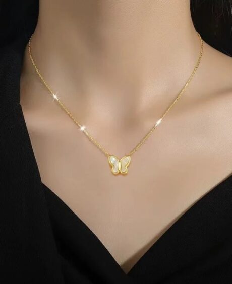 MOP Petite Butterfly Pendant Necklace