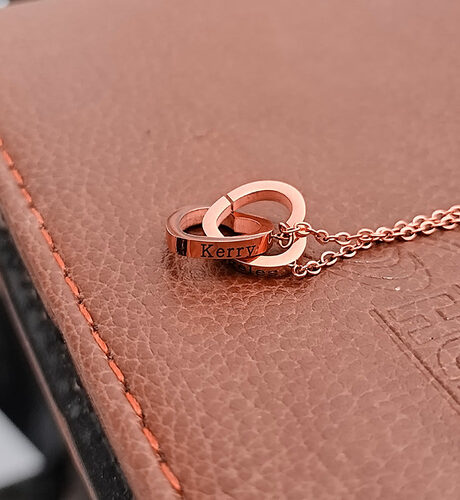 Double Heart Name Necklace - couples necklace