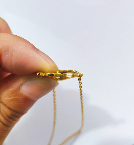 Double Heart Name Necklace - couples necklace