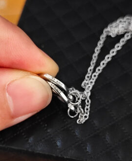 Double Heart Name Necklace - couples necklace