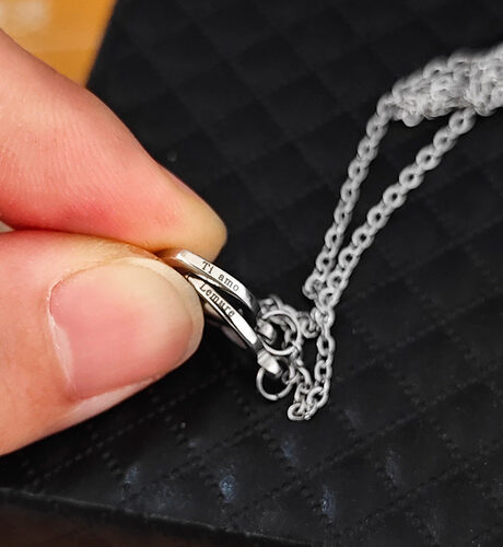 Double Heart Name Necklace - couples necklace