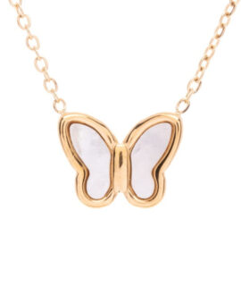 MOP Petite Butterfly Pendant Necklace