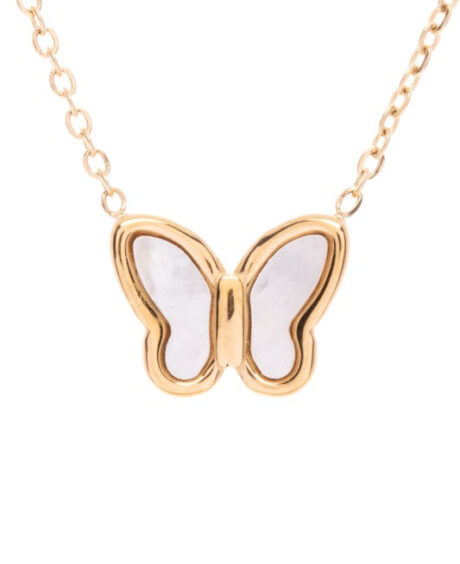 MOP Petite Butterfly Pendant Necklace