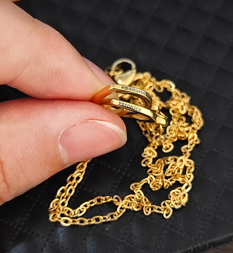 Double Heart Name Necklace - couples necklace