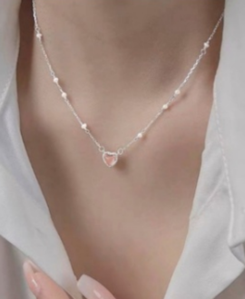 Pearl Heart Pendant Necklace
